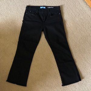 citizens black cropped black denim jeans